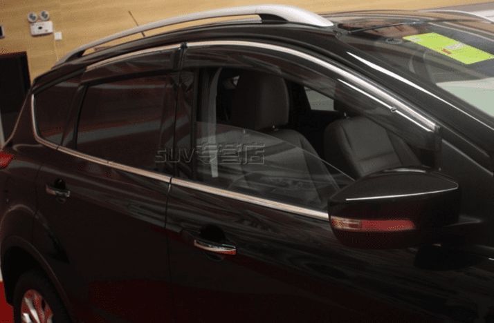 Ветровики Ford Kuga II, Escape 2013-2019, с хром окантовкой 4шт. Premium BFDYH1323-W/S фото