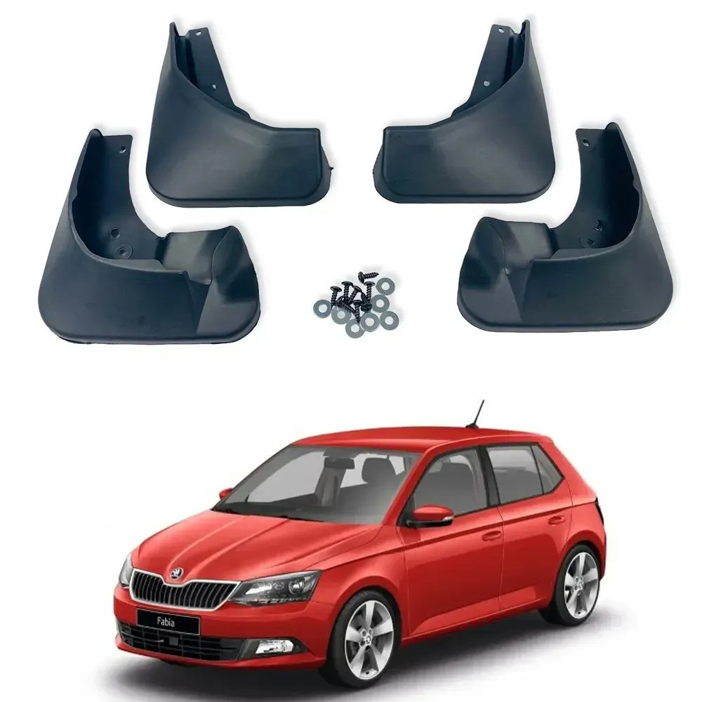 Брызговики Skoda Fabia 2014-2021 хетчбек, (4шт.) Premium